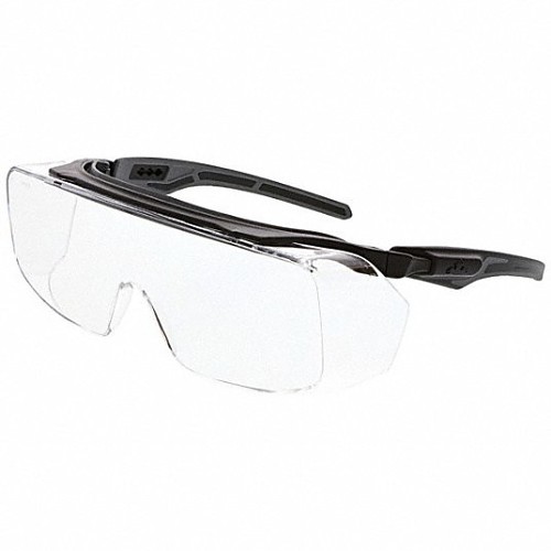 MCR Safety OG210PF Safety Glass, Max 6 Anti-Fog Lens Coating, Clear Lens, Black Frame, Polycarbonate Frame, Specifications Met: ANSI/ISEA Z87.1 2020
